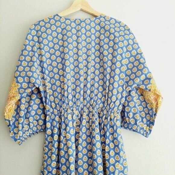 J. CREW | 100% Cotton Boho Floral Puff Sleeve Summer Midi Dress Sz XXS - Picture 10 of 14